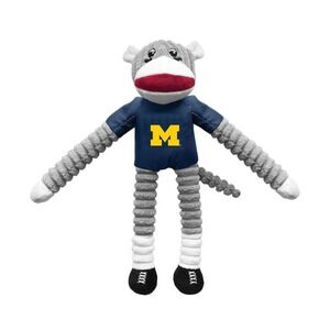 14" in. Sock Monkey‎ Dog Toy NCAA Michigan Wolverines Team Color, One Size
